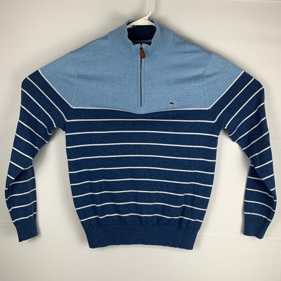 Vineyard Vines 1/4 Zip Pullover Sweater Stripe XS - Picture 1 of 7